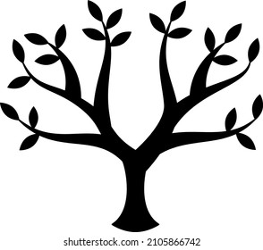 Vector de iconos de glifos de plantas de árbol