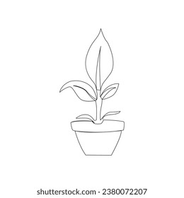 Producción de plantas de árboles y maduración de semillas diseño vectorial de línea única 
