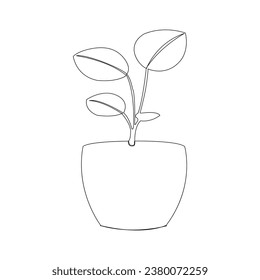 Producción de plantas de árboles y maduración de semillas diseño vectorial de línea única 