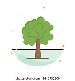 Tree, Plant, Growth Abstract Flat Color Icon Template