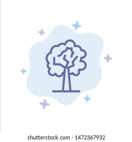 Tree, Plant, Growth Blue Icon on Abstract Cloud Background