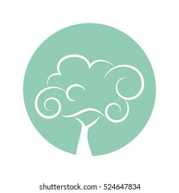 tree plant hand drawing isolated icon vector illustration design