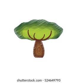 tree plant hand drawing isolated icon vector illustration design