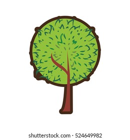 tree plant hand drawing isolated icon vector illustration design