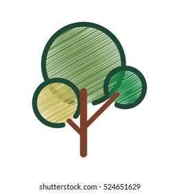 tree plant hand drawing isolated icon vector illustration design