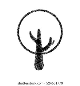 tree plant hand drawing isolated icon vector illustration design