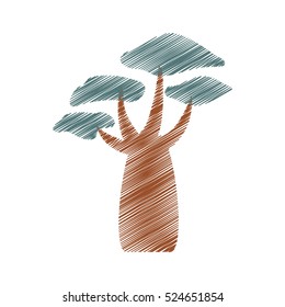 tree plant hand drawing isolated icon vector illustration design