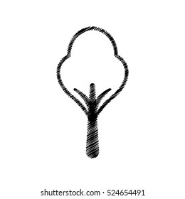 tree plant hand drawing isolated icon vector illustration design