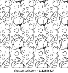 tree plant and hearts isometric pattern background