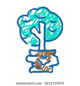 tree plant in house doodle icon sketch vector. tree plant in house sign. isolated symbol illustration