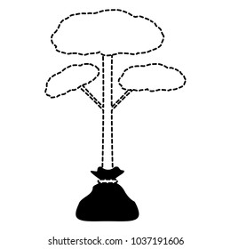 Tree plant icon over white background, vector illustration