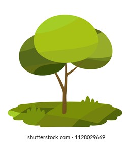 Tree plant icon over white background. Green decorative little tree isolated on white background.