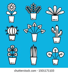 tree and plant icon set. vector illustration.