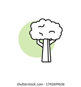 Tree, plant icon. Simple line, outline vector elements of flora with green circle for ui and ux, website or mobile application