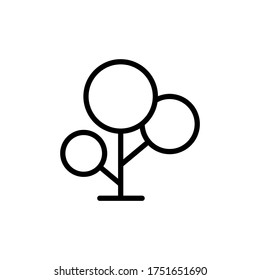 Árbol, icono de planta. Línea simple, contorno de elementos vectores de iconos agrícolas para ui y ux, sitio web o aplicación móvil