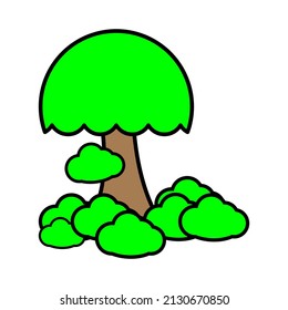 Tree plant icon vector in color style