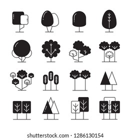 tree and plant icons set