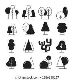 tree and plant icons set