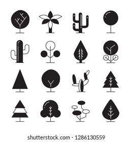 tree and plant icons set