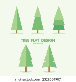 Tree Plant illustration, flat design, and minimal style
