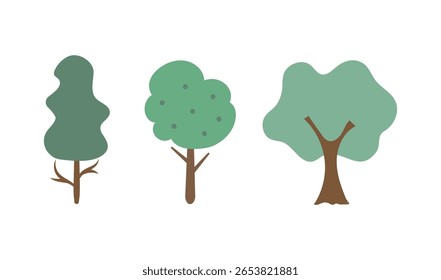 Projeto plano de ilustração de planta de árvore