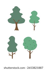 Diseño plano de la ilustración de la planta del árbol
