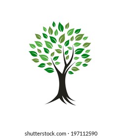 Tree plant image.Concept of strength, antiquity,good fortune. Vector icon