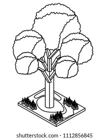 tree plant isometric icon