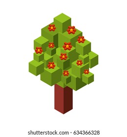 tree plant isometric icon