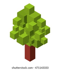 tree plant isometric icon vector illustration design