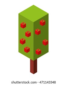 tree plant isometric icon vector illustration design