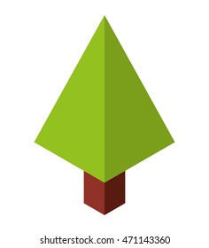 tree plant isometric icon vector illustration design