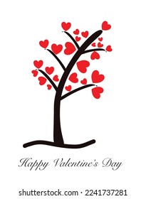 Tree plant leaf flora element flower symbol decoration love heart red pink orange gradient color very beautiful pretty romantic 14 fourteen february happy valentine day wedding couple vector concept