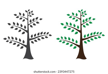 Tree plant with leaf icon isolated on white background