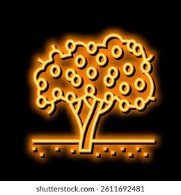 tree plant lemon neon light sign vector. tree plant lemon illustration
