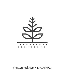 Tree plant line icon. linear style sign for mobile concept and web design. Growing plant leaves outline vector icon. Symbol, logo illustration. Pixel perfect vector graphics