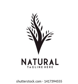 Tree / Plant logo design vector minimalist style