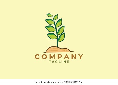 tree plant logo. suitable for environmental community etc.