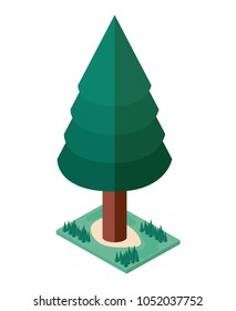tree plant mini isometric icon