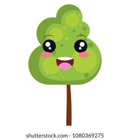 tree plant natural kawaii character