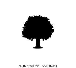 Tree, plant, nature, forest, garden and gardening, silhouette and graphic design. Environment, ecology, foliage, leaves, growth and oak, vector design and illustration