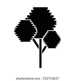 tree plant pixelated icon