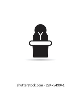 icono del pote de la planta de árbol en fondo blanco
