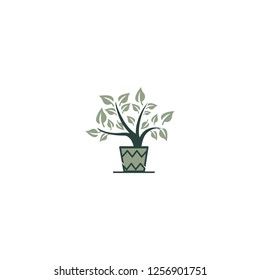 Tree Plant Pot Naturally Creative Abstract Business Logo 