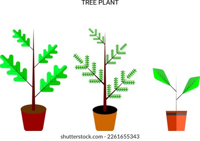 Tree plant set, Nature give us main things and balance eco system.