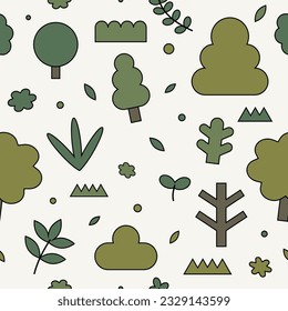 Planta de árbol simple lindo en un fondo blanco, ilustración vectorial. 