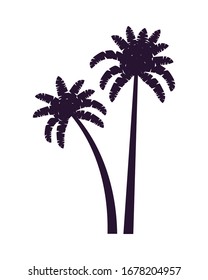 tree plant tropical silhouette icon vector illustration design