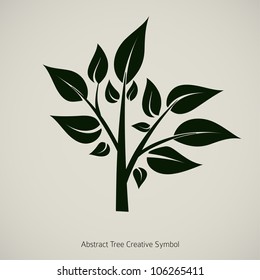 Tree plant vector illustration. Nature abstract design symbol