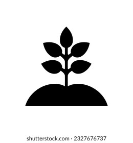 Tree plantation icon on white background