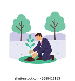 Tree Plantation, Workers planting trees for green environment